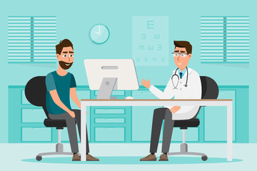 medical concept. doctor and patient in hospital interior room
