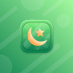 Ramadan Kareem Moon Crescent Icon Game Design Illustration