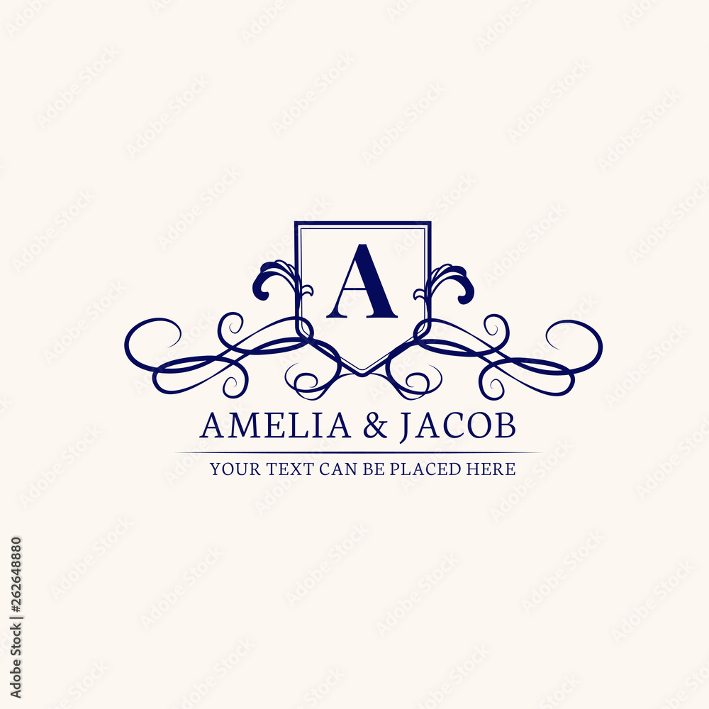 Canvas Prints classic emblem with initial