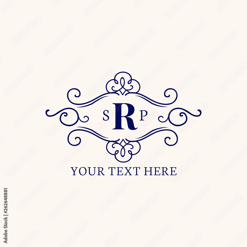 Canvas Prints classic emblem with initial