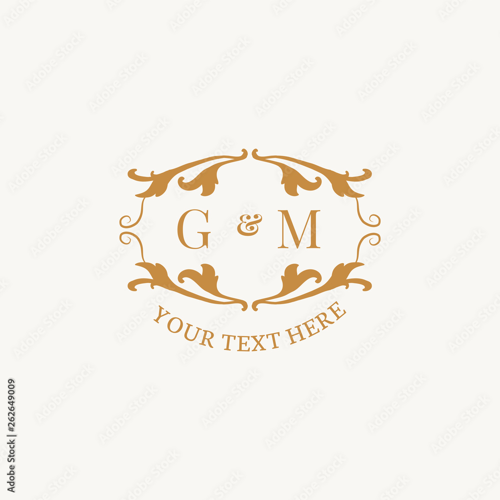 Canvas Prints classic emblem with initial
