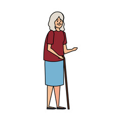 old woman with cane character