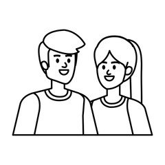 young couple avatars characters