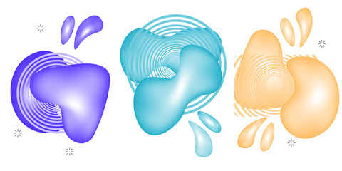 Modern abstract banner with Flat geometric liquid form with various colors.Template for the design of a logo, flyer of presentation.