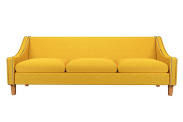 Yellow Sofa and Chair fabric leather in white background for use in graphics, photo editing White background is easy to edit for interior decoratio - Illustration