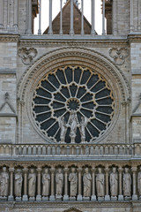 Obraz premium Notre Dame de Paris rose window close up