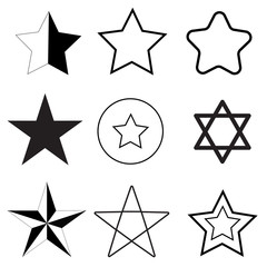stars icon on white background. flat style. stars icon for your web site design, logo, app, UI. black stars symbol. set of stars sign.