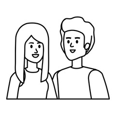 young couple avatars characters