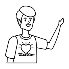 young man volunteer character