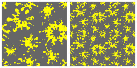 Seamless pattern of splashed paint color. Stain colorwater background. Flat design vector illustration.