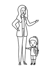 young mother with little daughter