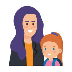 young mother with little daughter