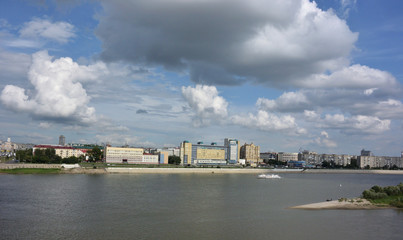View of Irtysh River divides the city into two parts Omsk