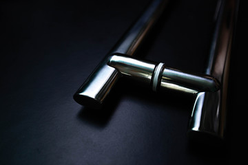 Stainless steel door handle for installing aluminum doors and glass doors