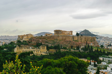 Fototapeta na wymiar Acropolis and Athens cityscape view in Greece