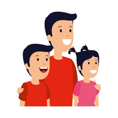 father with son and daughter characters