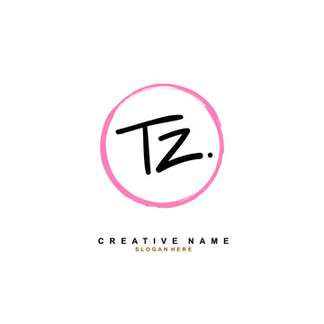 T Z TZ Initial logo template vector