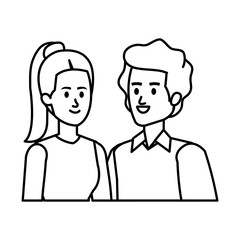 young couple avatars characters