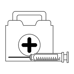 Medical healthcare equipment in black and white