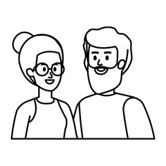 young couple avatars characters