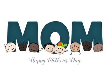 Background image celebrating mothers day, illustration mothers day 2019, with words and text in English