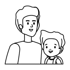 young father with son characters