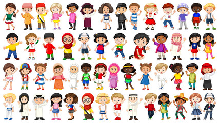 Set of international kids character