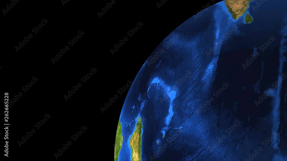 Poster bright earth globe in the dark empty space, 3d rendering background, computer generated backdrop