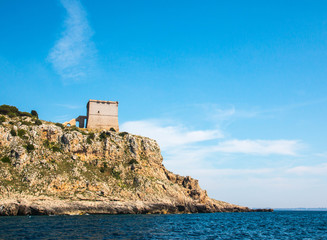 Fototapeta na wymiar Watchtower near Santa Caterina (Torre dell'Alto), Salento, south Italy