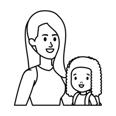 young mother with little daughter