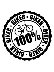 100 prozent biker fahrrad fahrer fahren sport bike drahtesel gesund clipart design mountainbike herrenfahrrad logo