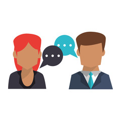 Business coworkers talking