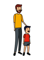 young father with son characters