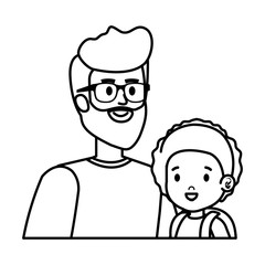 young father with son characters