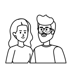 Obraz premium young couple avatars characters