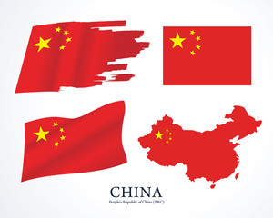China Flag vector