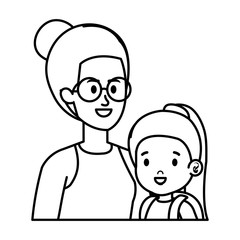 young mother with little daughter