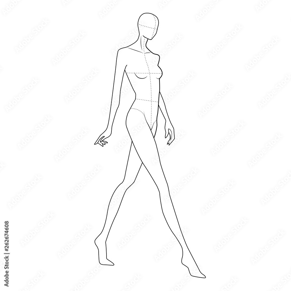 Wall mural Fashion Figure Template 10 Head