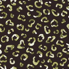 Leopard skin print of spot, stains. Seamless pattern with splash