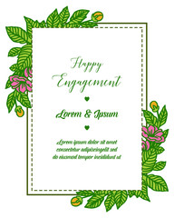 Vector illustratioon blossom flower frame for various ornate happy engagement