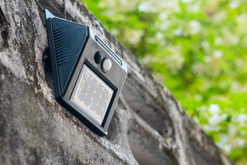 Solar motion sensor wall light, IP65 Standard.