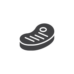 Barbeque beef steak vector icon. filled flat sign for mobile concept and web design. Grilled meat steak glyph icon. Symbol, logo illustration. Pixel perfect vector graphics