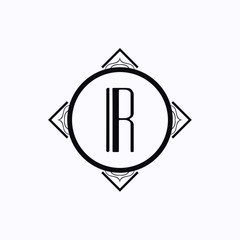 Classic modern art deco luxury monochrome minimal hipster geometric vintage vector monogram, frame , border , label for your logo badge