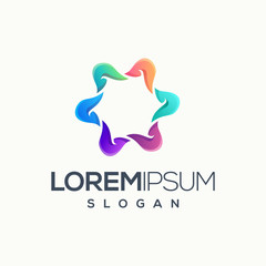 awesome abstract colorful circle logo design vector illustration