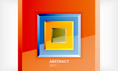 Square abstract background, glossy geometric design