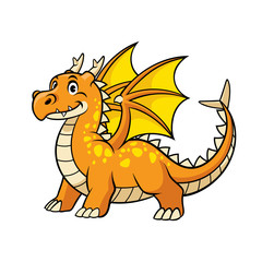 cartoon of happy smiling dragon