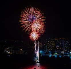 Fireworks in the New Year celebrations.