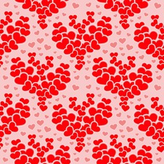 Seamless pattern - heart shapes in the form of branches of corals for fabrics, wallpapers, tablecloths, prints and designs. The vector EPS file has a pattern that smoothly fills any shape.