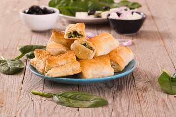 Spinach puffs. 