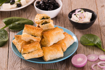 Spinach puffs. 